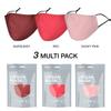 Basic Sense 3 Packs 100% Cotton Washable Reusable Skin Friendly Plain Face Coverings Masks (Pink 3 Pack) view 2
