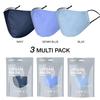Basic Sense 3 Packs 100% Cotton Washable Reusable Skin Friendly Plain Face Coverings Masks (Blue 3 Pack) view 2