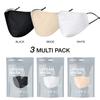 Basic Sense 3 Packs 100% Cotton Washable Reusable Skin Friendly Plain Face Coverings Masks (Black & White 3 Pack) view 2