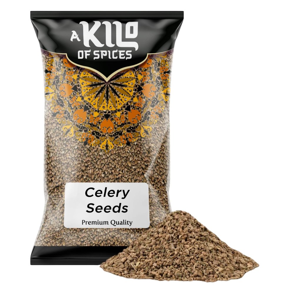 A Kilo of Spices | Celery Seeds 1Kg | Natural, Ideal for Cooking, Seasoning, & Herbal Remedies | Rich in Nutrients & Antioxidants, Non-GMO, Gluten-Free | Ideal for Soups, Salads, and Spice Blends