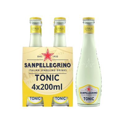 San Pellegrino Italian Sparkling Drinks Citrus Tonic Water Glass 4x200ml