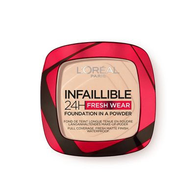 L'Oral Paris - Fond de Teint Poudre Longue Tenue - Waterproof - Infaillible 24H Fresh Wear - Teinte : Ivoire (20) - 9 g