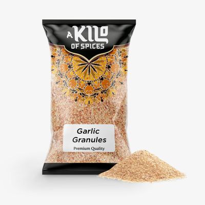 A Kilo Of Spices | Dried Garlic Granules 1 Kg | Granulated Garlic | Rich & Flavourful Taste | Non-GMO | Perfect for Bolognese, Sauces, Pizza & Stir Fry