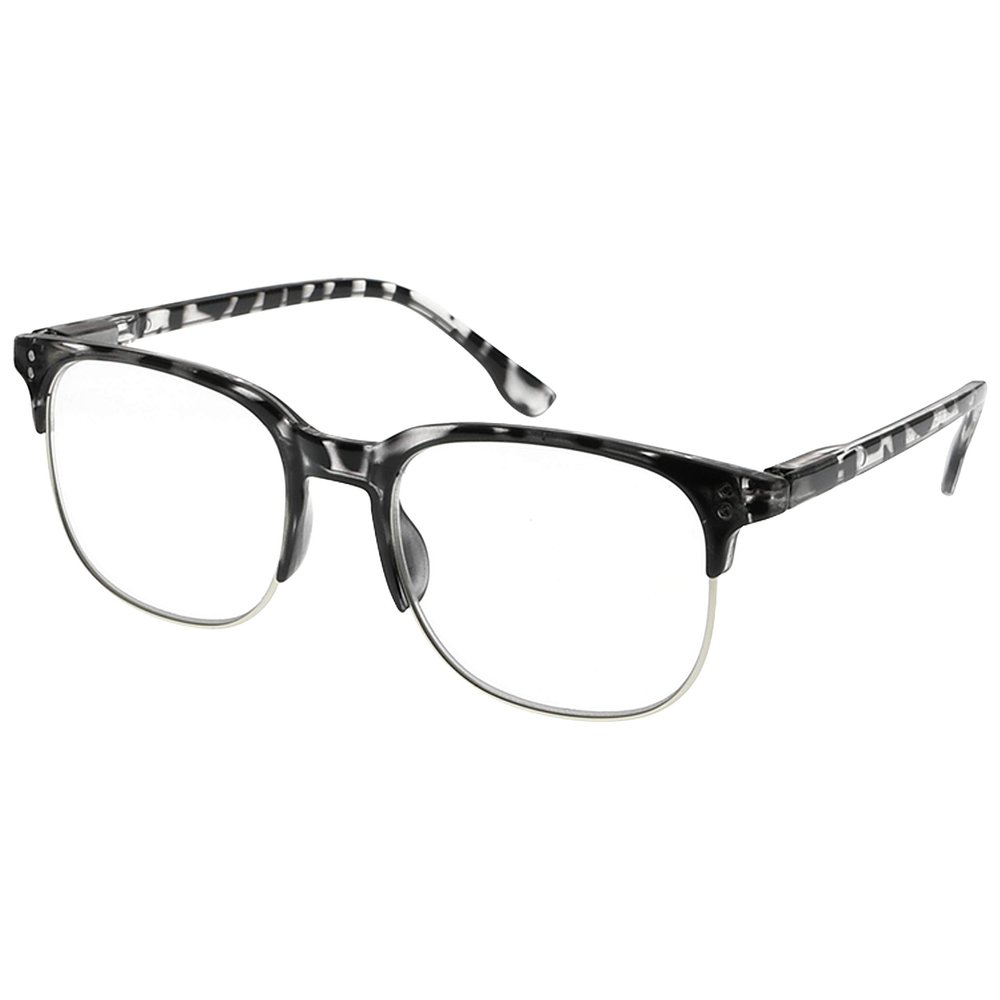 Eyekepper Reading Glasses Women Men Design Semi-rim Readers Eyeglasses - Transparent/Tortoise +3.00