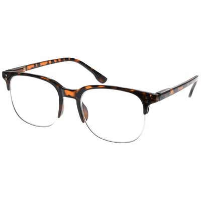 Eyekepper Reading Glasses Women Men Design Semi-rim Readers Eyeglasses - Tortoise +2.50