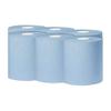 2Work 1-Ply Centrefeed Roll 300m Blue (Pack of 6) KF03803 view 1