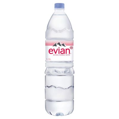Evian Mineral water 6 PET bottles x 1.5 litres.