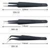 6 PCS Precision Tweezers Set, ESD Tweezers Set, Anti-Static Stainless Steel Tweezers, Non-Magnetic Curved Tweezers Set, Electronics Tweezers Kit for Jewelry, Craft, Electronics view 2