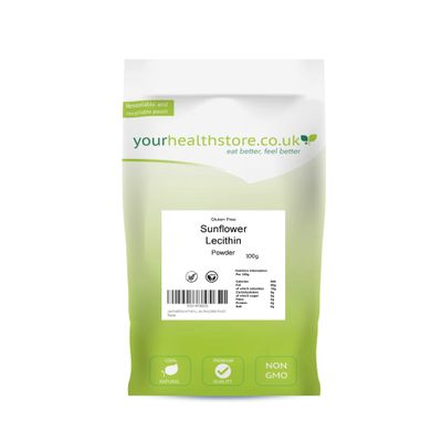 Sunflower Lecithin Powder 100g by yourhealthstore, Non GMO, Gluten Free, (Resealable and Recyclable Pouch)