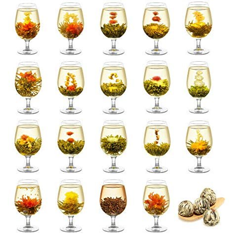 WELLTEA - 10 Different Varieties of Blooming Tea, Flowering Tea, Vacuum Sealed Tea Balls, Jasmine Tea Flowers