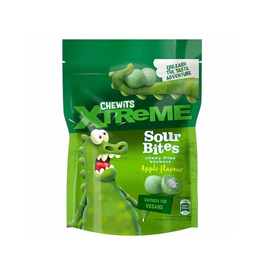 CHEWITS Xtreme Apple & Lemon Sour Bites 115g (6)