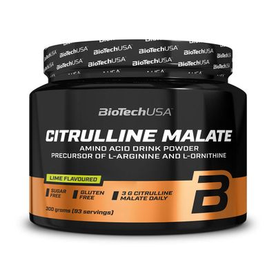 BioTechUSA Citrulline Malate Powder | Essential Amino Acid for Athletes | Sugar-Free | Gluten-Free | 300 g | Lime