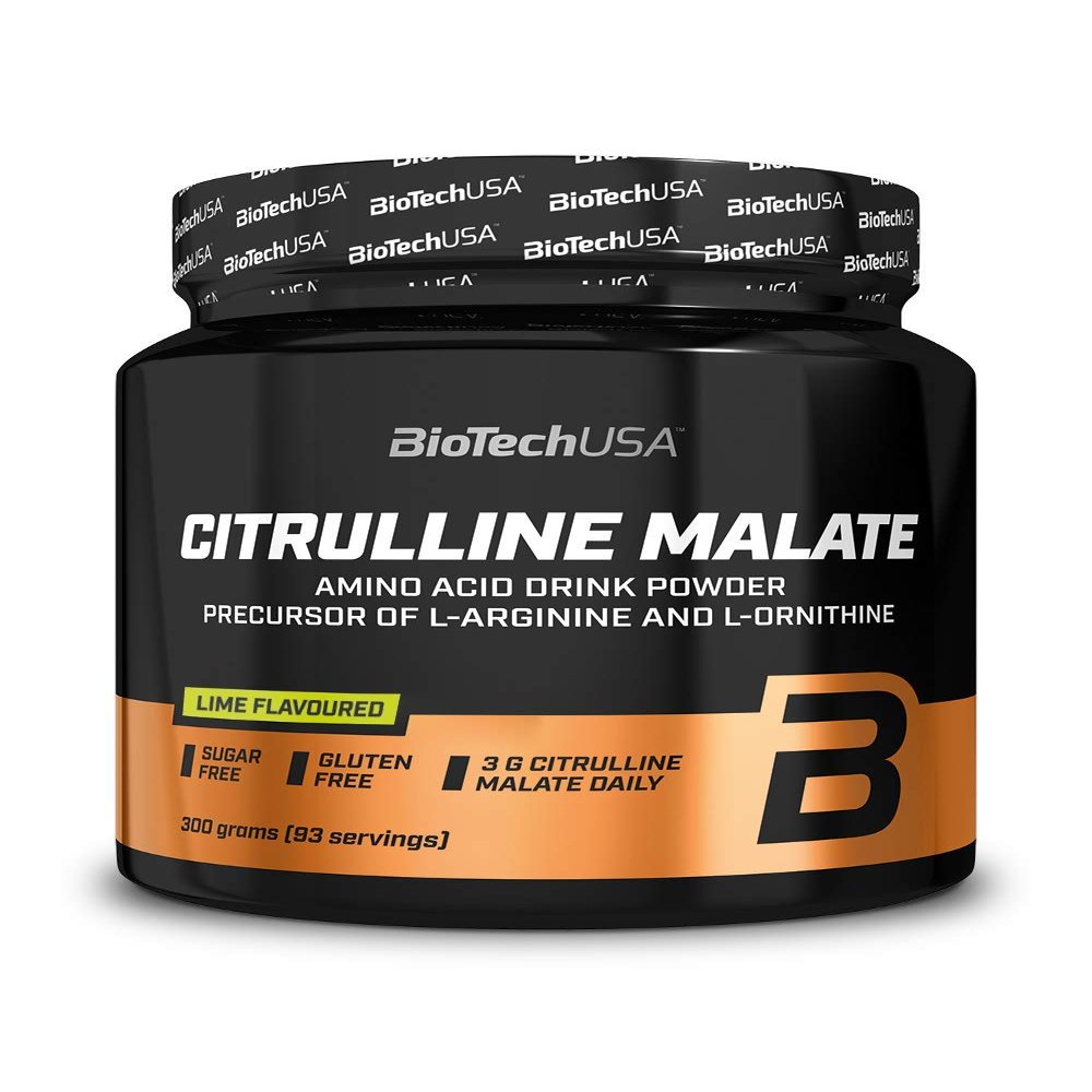 BioTechUSA Citrulline Malate Powder | Essential Amino Acid for Athletes | Sugar-Free | Gluten-Free | 300 g | Lime