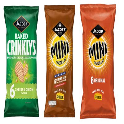 Jacob's Mini Cheddars Variety Pack (Crinklys Cheese & Onion, Mini Cheddars BBQ, Original)