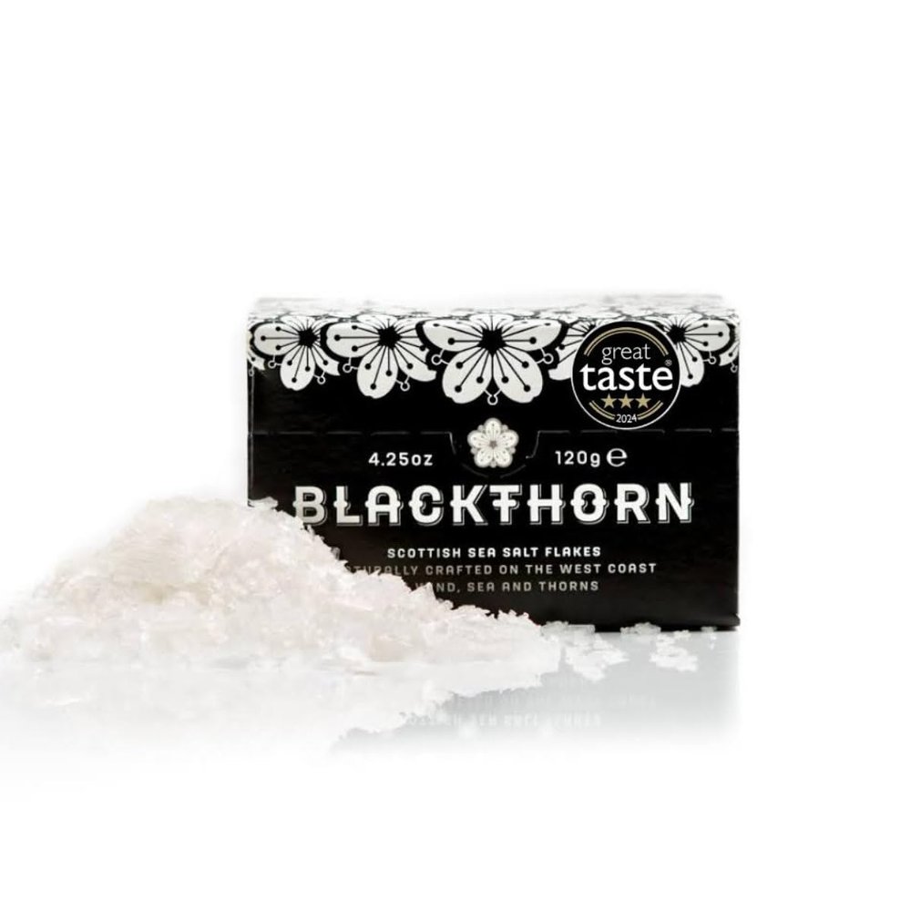 Blackthorn Scottish Gourmet Sea Salt Flakes - Natural and Unrefined - Sustainable Production - Mineral Rich Vegan - 120g