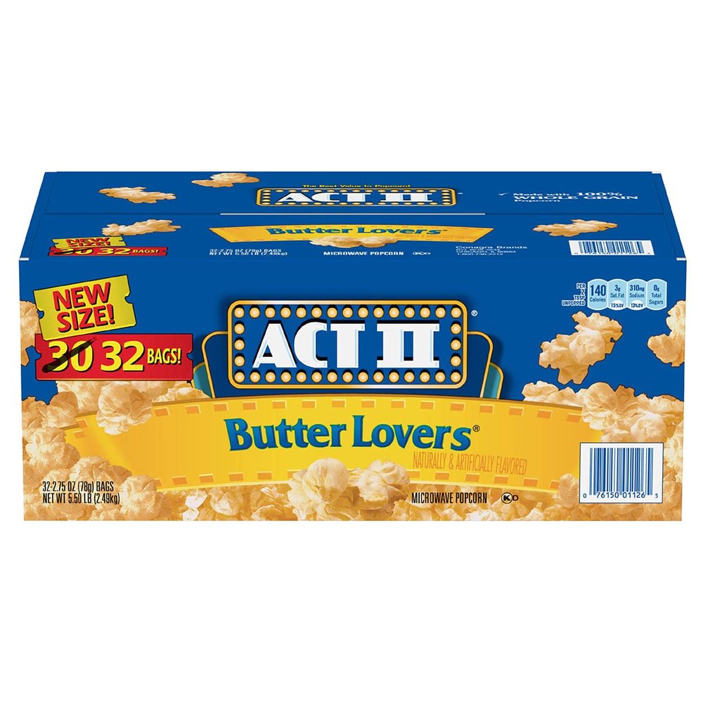Act II Butter Lovers Microwave Popcorn, 32 Bags (78 Grams Each)