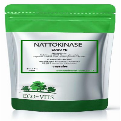 ECO-VITS NATTOKINASE (6000FU) 120 Capsules fibrinolytic (Anti-clotting) Capacities, Heart & Circulatory Health, Cardiovascular Support, Circulation & Blood Flow, Healthy Fibrin Levels