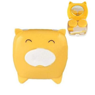 1set Contact Lens Case Cartoon Cute Pig Storage Box Contact Lenses Box
