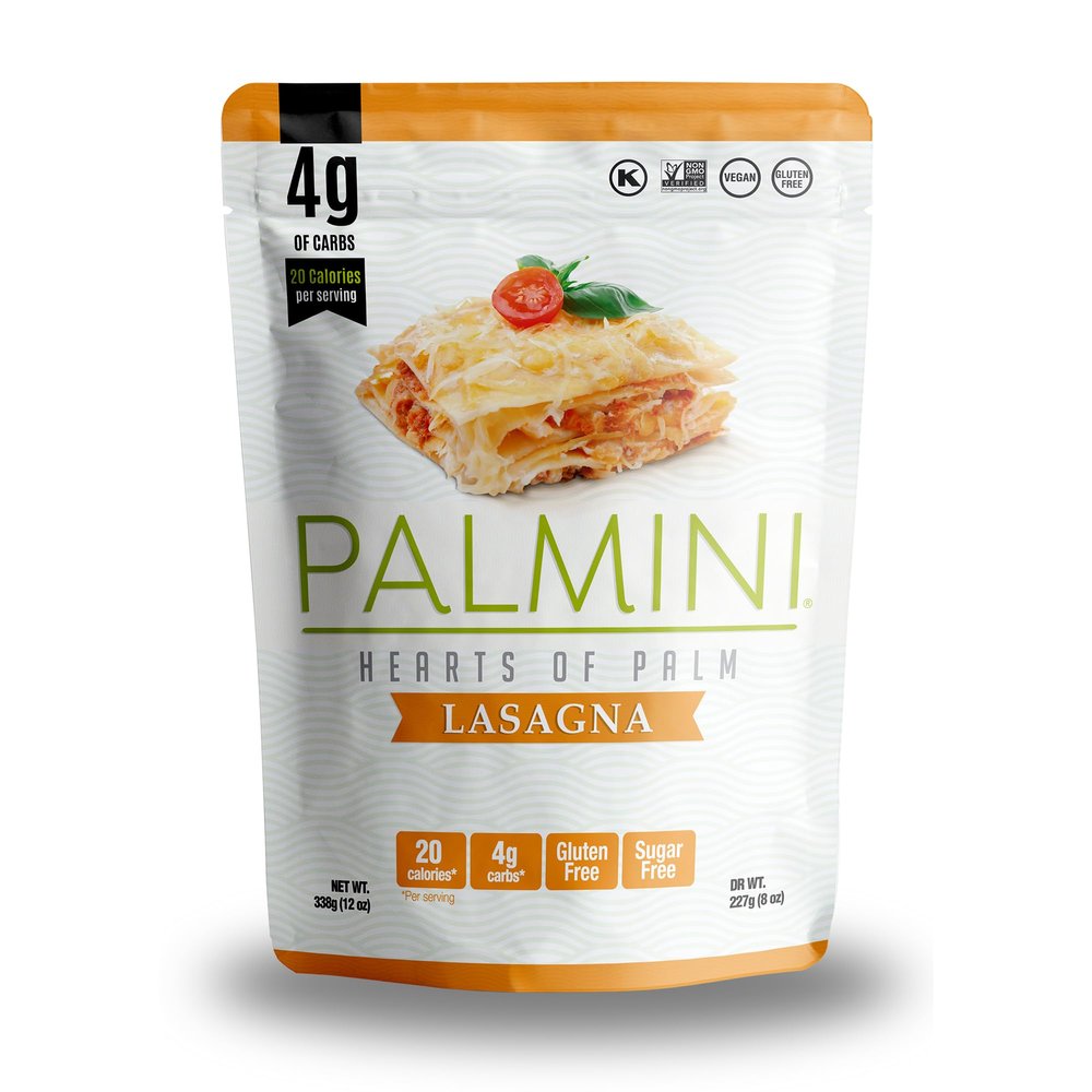 PALMINI Lasagna Hearts of Palm Low Calories Low Carb Keto Friendly Vegan | NO GMO Fat Free Sugar Free Kosher 338g | (Pack of 1)