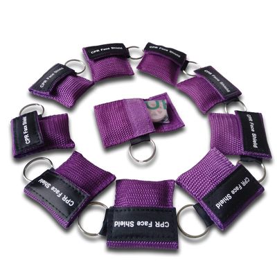 100pcs JTKENS CPR Mask Keychain Ring Emergency Kit Rescue Face Shields for First Aid or AED Training