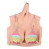 Realistic Breasts High Collar Fake Silicone Boobs for Crossdressers Transgender Costume C Cup (Gel) view 2