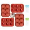 Semi Sphere Silicone Mold, Hot Chocolate Bomb Mold, Making Circle Hot Chocolate Cocoa Bomb, Half Round Cake, Candy, Ball Jelly, Dome Mousse (4 pack 6 holes 2 inch) view 1