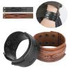 Atyhao 2Pcs Leather Bracelet, HandMade Vintage Simple Style Punk Bracelet Adjustable SnapFastener Casual Ladies Punk Jewelry Wrist Cuff Bangle Bracelet view 4