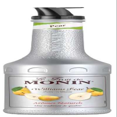 MONIN Pear Williams Fruit Mix Puree 1L for Cocktails, Smoothies and Mocktails. Vegan-Friendly, Allergen-Free, 100% Natural Flavours and Colourings. 2-in-1 Pear Puree and Sugar Syrup Hybrid