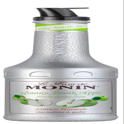 MONIN Granny Smith Apple Fruit Mix Puree 1L for Cocktails, Smoothies and Frappes. Vegan-Friendly, Allergen-Free, 100% Natural Flavours. 2-in-1 Apple Puree and Sugar Syrup Hybrid