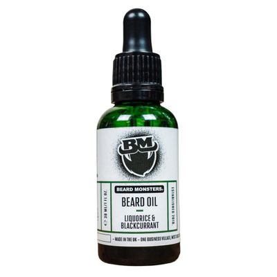 Beard Monsters Base Range 30ml Beard Oil | Six New Scents Available | Beard Oil For Men | Scented Beard Oil Made Using Natural Ingredients | Helps Beard Growth (Liquorice and Blackcurrant)
