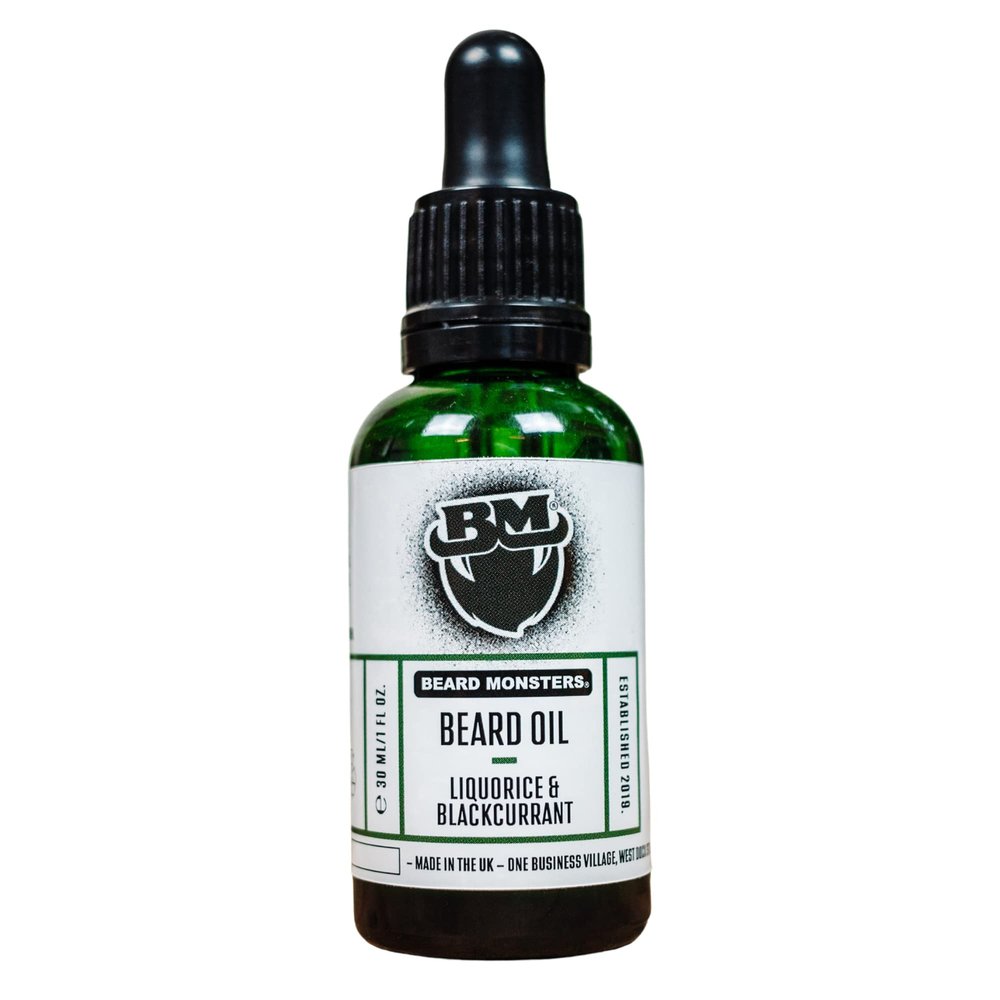 Beard Monsters Base Range 30ml Beard Oil | Six New Scents Available | Beard Oil For Men | Scented Beard Oil Made Using Natural Ingredients | Helps Beard Growth (Liquorice and Blackcurrant)