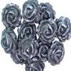 12 Edible Roses Flower Cupcake Toppers Cake Decorations (Black) view 1