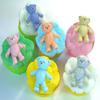12 Edible Coloured Teddys Baby Shower Cupcake Cake Decorations (Mixed) view 2