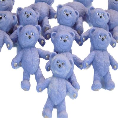 12 Edible Coloured Teddys Baby Shower Cupcake Cake Decorations (Purple)