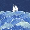 20 Lunch Napkins Sailing Boat on Waves Maritime Blue 33 cm view 1