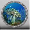 Fish Ocean View Windows Wall Door Stickers for Washing Machine Door Decor Wall Decal view 1