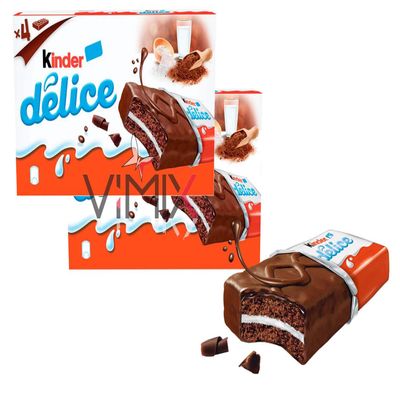 4 Pieces x 39g KINDER Delice Cake BAR - 156g x 2