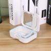 YuuHeeER 1pc Denture Case Portable Cup Cleaning Brush Mirror False Teeth Storage view 2