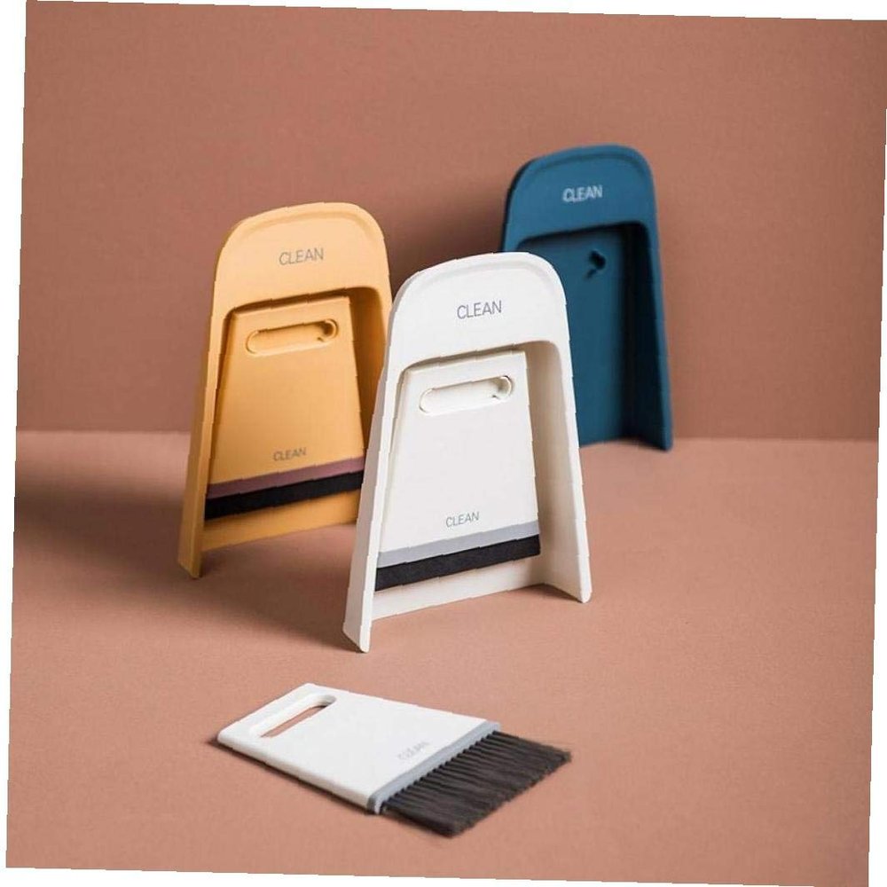 1pc Mini Desktop Broom Dustpan Set Household Dust Pan Brush Multi-Function Cleaning Tool Practical Home Supplies(Random Color)