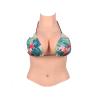 Fake Tits Half Body Realistic Silicone Breastplate Form for Crossdressers Transgender Sissy Soft Breasts E Cup (Cotton) view 1
