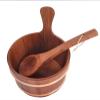 Astarama Sauna Bucket and Ladle, Handmade Cedar Wooden Hot Tub Barrel Sauna Natural Sauna Spa Accessory Bath Accessories Supplies view 3