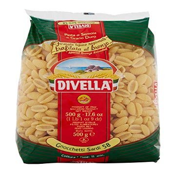 DIVELLA DURUM WHEAT SEMOLINA PASTA GNOCCHETTI SARDI 58 GR 500 X 24
