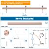 Muzata 6Ft Foot Rail Bar Rail Undercounter Mount Complete Kit 2'' OD, Antique Copper Plating Finish,T304 Stainless Steel HF20-PA4 view 2