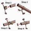 Muzata 6Ft Foot Rail Bar Rail Undercounter Mount Complete Kit 2'' OD, Antique Copper Plating Finish,T304 Stainless Steel HF20-PA4 view 4