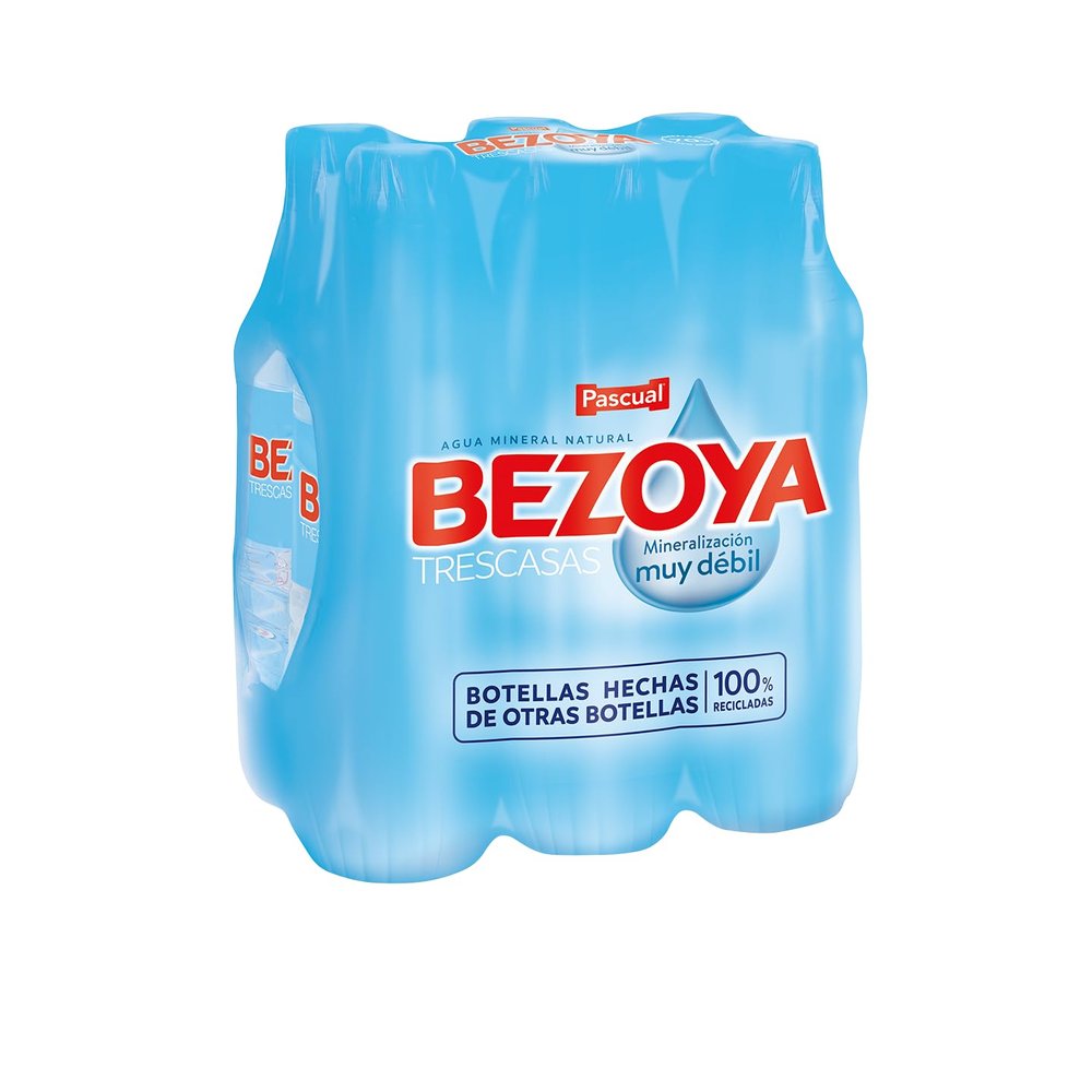 Bezoya - Natural Mineral Water - 6 x 1L - Without Gas - Recycled Bottle - Very Weak Mineralization