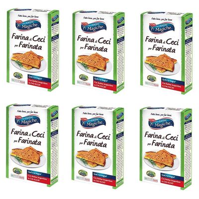 6X Lo Conte Le Farine Magiche Farina di Ceci for Farinata Chickpea Flour Gluten Free Italian Chickpeas 320g