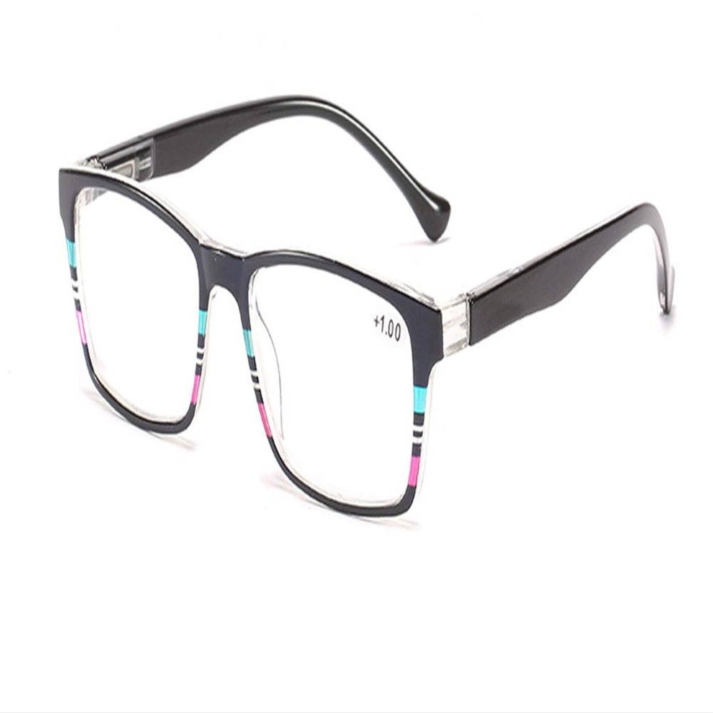 keepmore Men Women Square Frame Reading Glasses Presbyopic Unisex Eyeglasses Fashion Glasses for Sight with Diopters +1.0 to +3.5