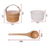 Dailymall 4L Sauna bucket Wooden Sauna Bucket with Ladle Sauna Starter Set Natural for Sauna Bathroom view 3