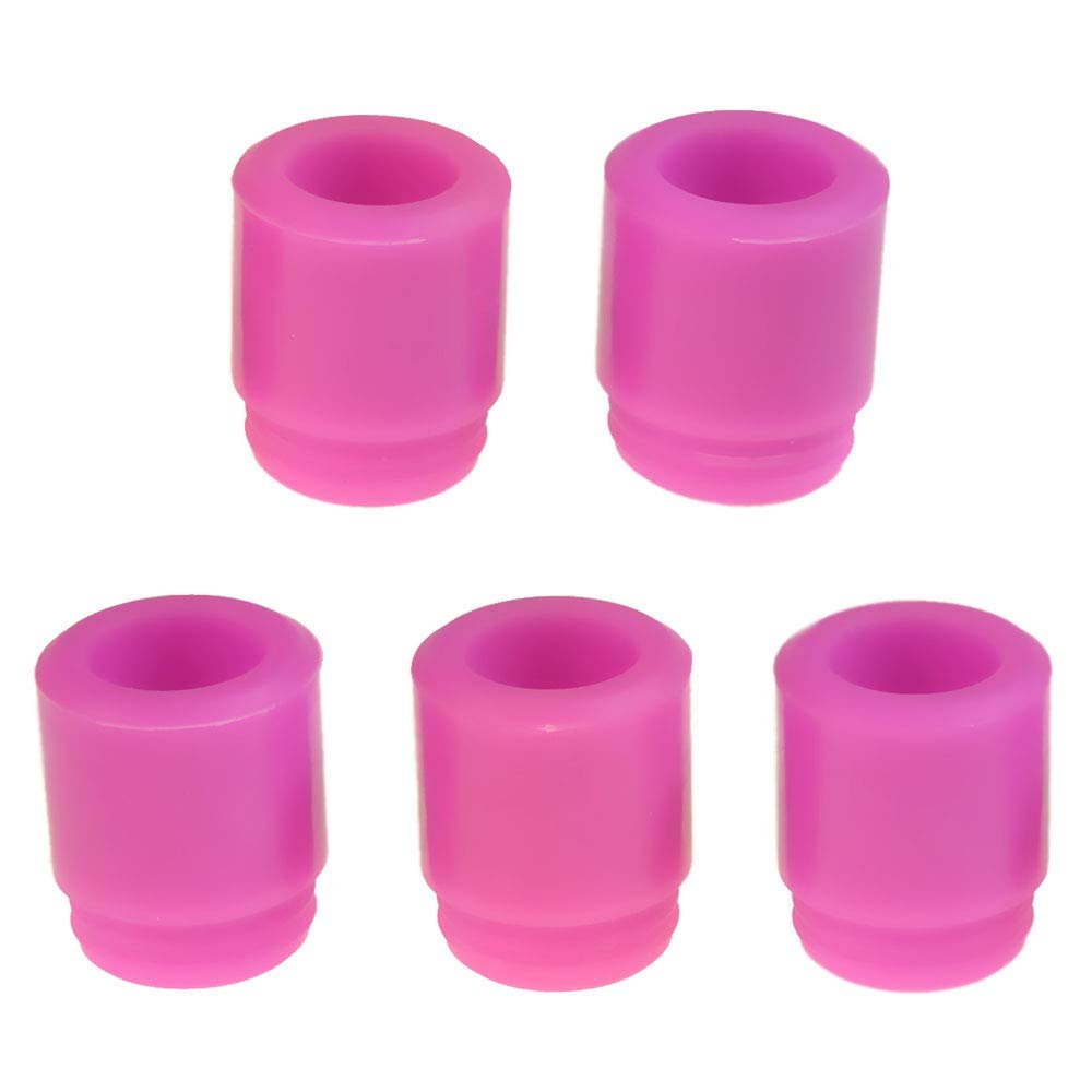Armerah 810 Drip Tip eCig Mouthpiece Short/Wide Silicone 5 Pack Purple