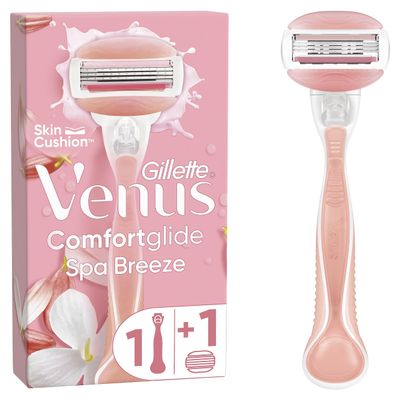 Gillette Venus Comfortglide Spa Breeze Women's Razor- 1 Blade, 3 Built-in Blades for a Smooth, Close Shave That Lasts